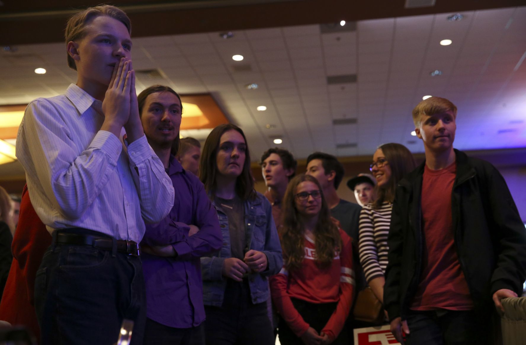 Supporters gather at election watch party for Missouri Attorney General and Republican U.S. Senate candidate Josh Hawley in Springfield